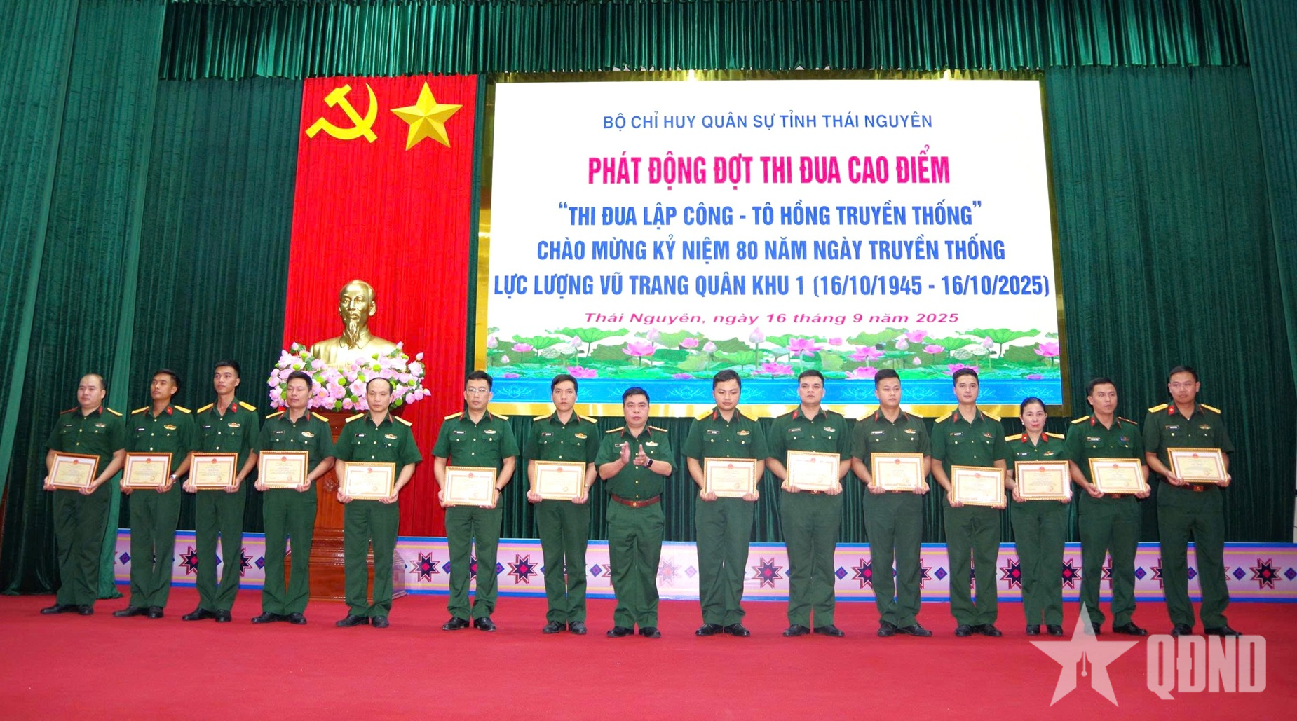 Bộ CHQS tỉnh Thái Nguyên phát động thi đua cao điểm “Thi đua lập công - Tô hồng truyền thống”